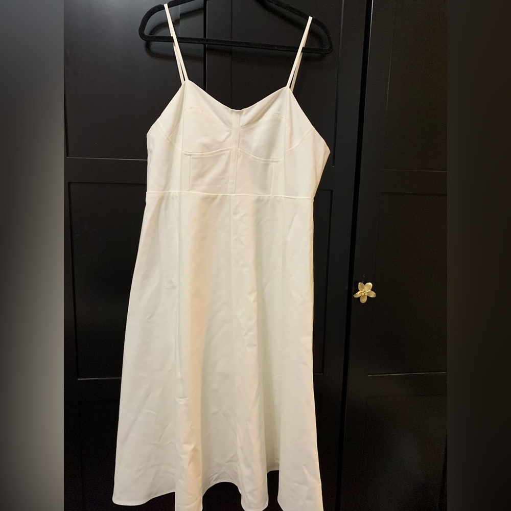 Hilary Macmillan White Spaghetti Strap Dress, plus size, 1X, formal